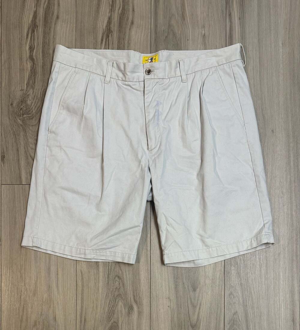 Duck Head Men's Beige Pleated Cotton Chino Shorts Size 40